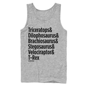 Men's Jurassic Park Triceratops and Dilophosaurus  Adult Tank Top