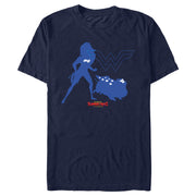 Men's DC League of Super-Pets Wonder Woman and PB Silhouette  Adult T-Shirt