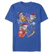 Men's Lost Gods Xmas Cats in Space  Adult T-Shirt