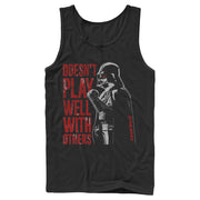 Men's Star Wars Darth Vader Doesn't Play Well  Adult Tank Top