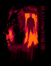 Men's Halloween II Michael Myers Standing Door Sequel  Adult T-Shirt