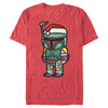 Men's Star Wars Boba Fett Santa Hat Cartoon  Adult T-Shirt