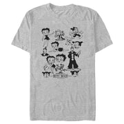 Men's Betty Boop Retro Character Collage  Adult T-Shirt