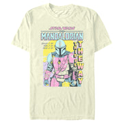 Men's Star Wars: The Mandalorian Din Djarin Colorful Comic Book Cover  Adult T-Shirt