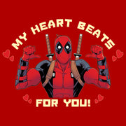 Men's Marvel Deadpool My Heart Beats For You  Adult T-Shirt