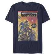 Men's Marvel Eternals Retro Group Comic Book Cover  Adult T-Shirt