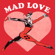 Men's Batman Valentine's Day Harley Quinn Mad Love  Adult T-Shirt