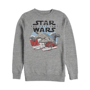 Men's Star Wars The Last Jedi Millennium Falcon Crait Battle  Adult Sweatshirt