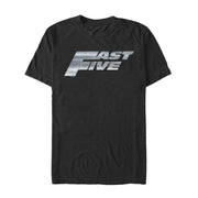 Men's Fast & Furious Fast Five Metal Logo  Adult T-Shirt