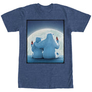 Men's Coca Cola Christmas Polar Bear Moon  Adult T-Shirt