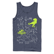 Men's Jurassic World: Fallen Kingdom Dinosaur Outline  Adult Tank Top