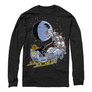 Men's Star Wars Christmas Darth Vader Santa's Sleigh  Adult Long Sleeve Shirt