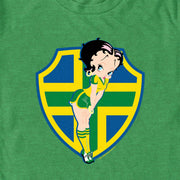 Men's Betty Boop Brazil Soccer Badge  Adult T-Shirt