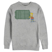 Men's The Simpsons Bart Chalkboard  Adult Sweatshirt