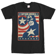 Men's Marvel Captain America Poster  Adult T-Shirt