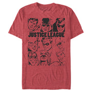 Men's Justice League Vintage Hero Panels  Adult T-Shirt