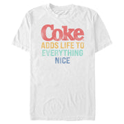 Men's Coca Cola Unity Adds Life to Everything Nice Logo  Adult T-Shirt