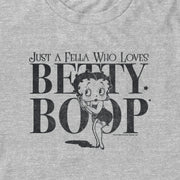 Men's Betty Boop Just a Fella Who Loves Betty Boop  Adult T-Shirt