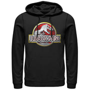 Men's Jurassic Park Chrome Logo  Adult Pull Over Hoodie