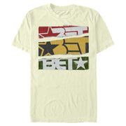 Men's BET Ripped Canvas Logo  Adult T-Shirt