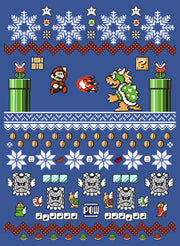 Men's Nintendo Mario and Bowser Ugly Christmas Sweater  Adult T-Shirt