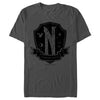 Men's Wednesday Nevermore Academy Distressed Emblem  Adult T-Shirt