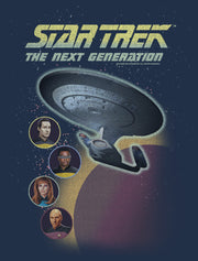 Men's Star Trek: The Next Generation Enterprise with Captain and Crew Portraits  Adult Long Sleeve Shirt