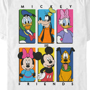 Men's Mickey & Friends Colorful Character Panels  Adult T-Shirt