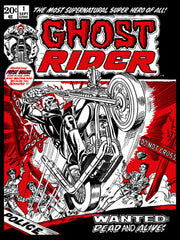 Men's Marvel Ghost Rider Comic Book Cover Print  Adult T-Shirt