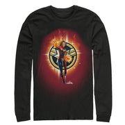 Men's Marvel Captain Marvel Flame Star Symbol  Adult Long Sleeve Shirt