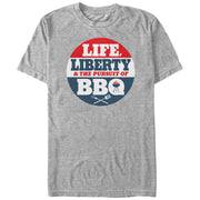 Men's Lost Gods Life, Liberty and Pursuit of BBQ  Adult T-Shirt