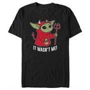 Men's Star Wars: The Mandalorian Halloween Grogu Devil Costume It Wasn't Me  Adult T-Shirt