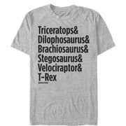 Men's Jurassic Park Triceratops and Dilophosaurus  Adult T-Shirt