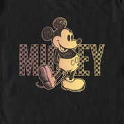 Men's Mickey & Friends Retro Check Sketch  Adult T-Shirt