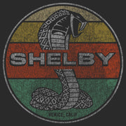 Men's Shelby Cobra Distressed Colorful Stripe Stamp  Adult T-Shirt