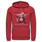 Men's Batman Ugly Christmas Harley Quinn  Adult Pull Over Hoodie