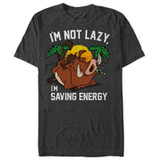 Men's Lion King Pumbaa I'm Not Lazy I'm Saving Energy  Adult T-Shirt