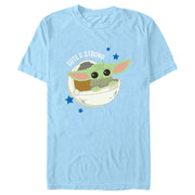 Men's Star Wars: The Mandalorian Grogu Cute & Strong Stars  Adult T-Shirt