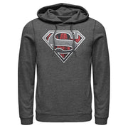 Men's Superman Logo Grunge  Adult Pull Over Hoodie