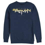 Men's Batman Logo Messy Text  Adult Sweatshirt