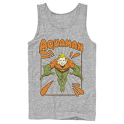 Men's Justice League Aquaman Vintage  Adult Tank Top