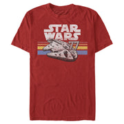 Men's Star Wars Millennium Falcon 77' Vintage Stripes  Adult T-Shirt