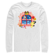 Men's Pokemon Christmas Window  Adult Long Sleeve Shirt