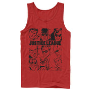 Men's Justice League Vintage Hero Panels  Adult Tank Top