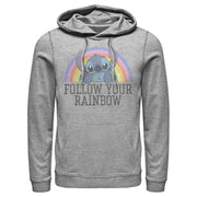 Men's Lilo & Stitch Follow Your Rainbow  Adult Pull Over Hoodie