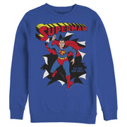 Men's Superman Only One Hero Rip  Adult Sweatshirt