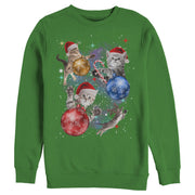 Men's Lost Gods Xmas Cats in Space  Adult Sweatshirt