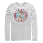 Men's Toy Story Friend in Me Woody Circle  Adult Long Sleeve Shirt