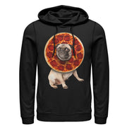 Men's Lost Gods Pepperoni Pizza Pug  Adult Pull Over Hoodie