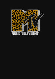 Men's MTV Cheetah Print Logo  Adult Long Sleeve Shirt